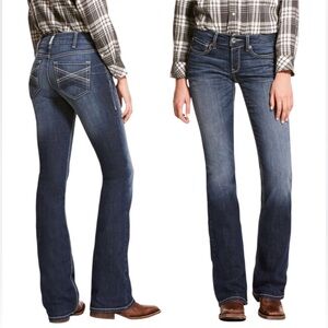 ARIAT Women's R.E.A.L. Mid Rise Stretch Denim Margot Straight Leg Jean Sz 26L